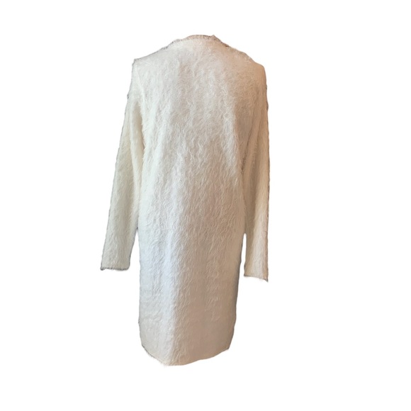Candies Fuzzy Cream Knit Cardigan Long Sleeves Sz M - Picture 2 of 7